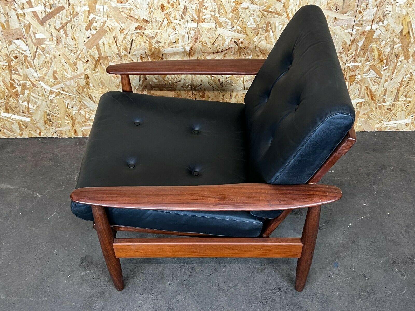 60s 70s Teak Easy Chair Lounge Chair Leather Danish Design 7