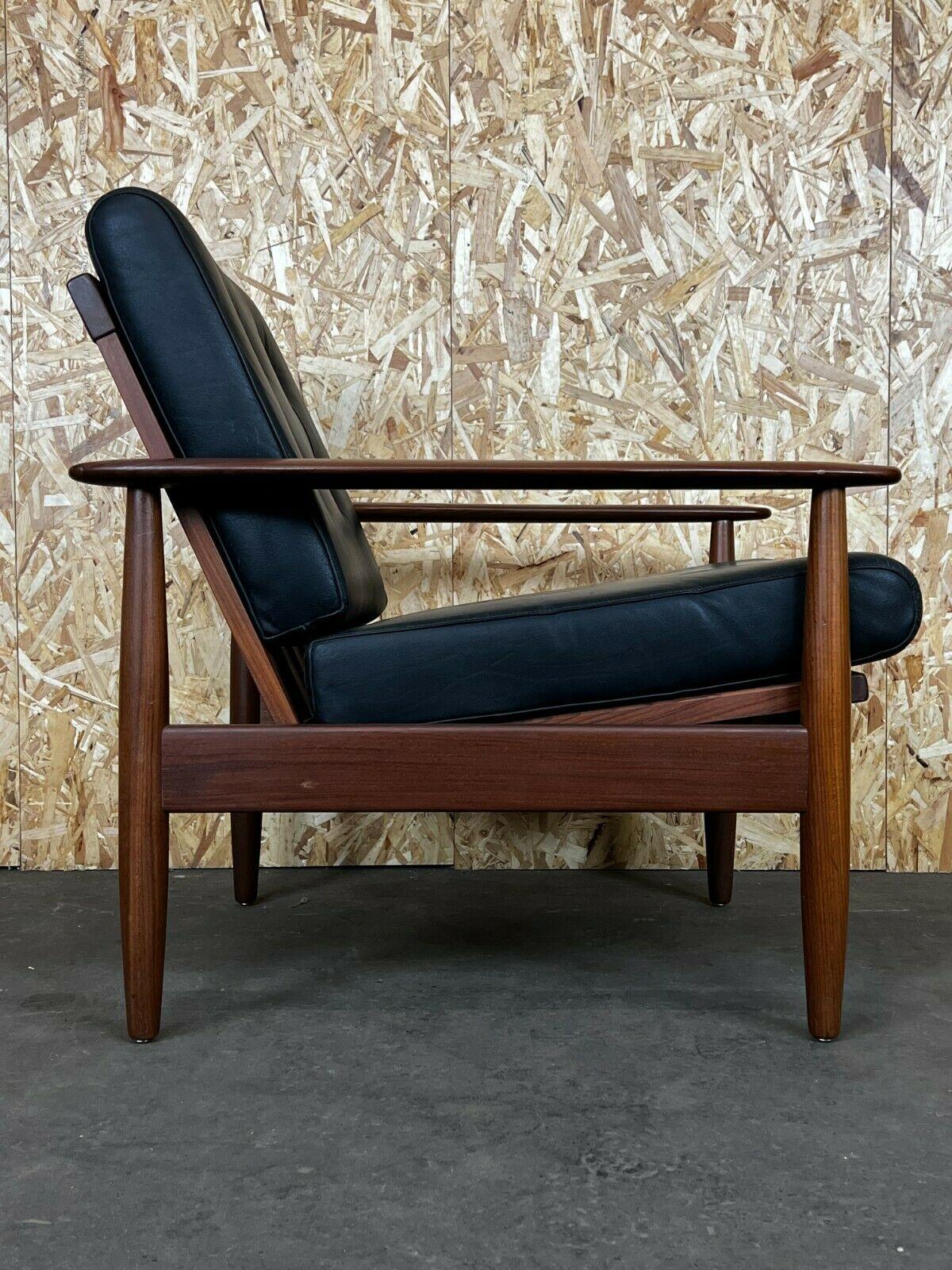 60s 70s Teak Easy Chair Lounge Chair Leather Danish Design 3