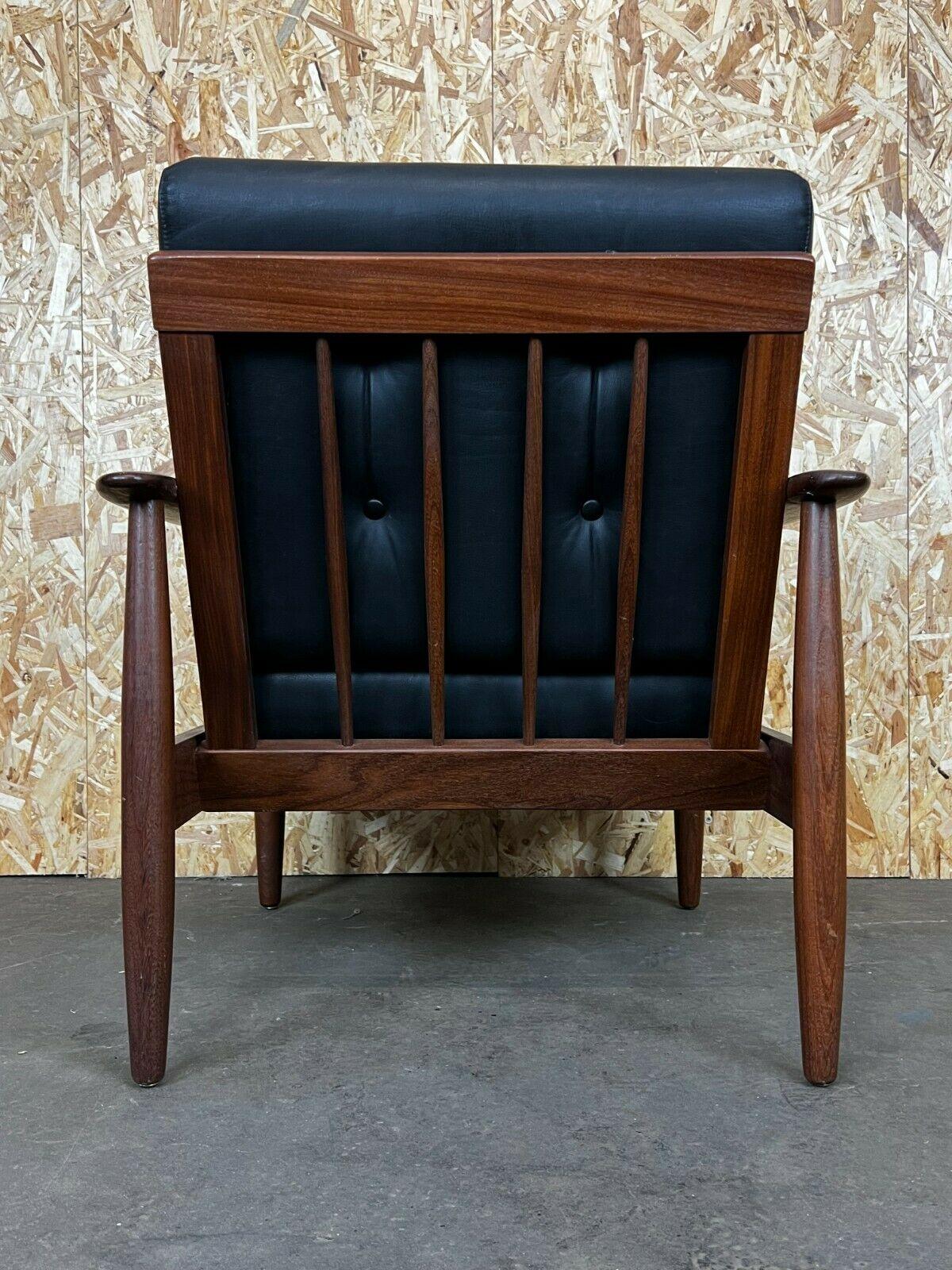 60s 70s Teak Easy Chair Lounge Chair Leather Danish Design 5