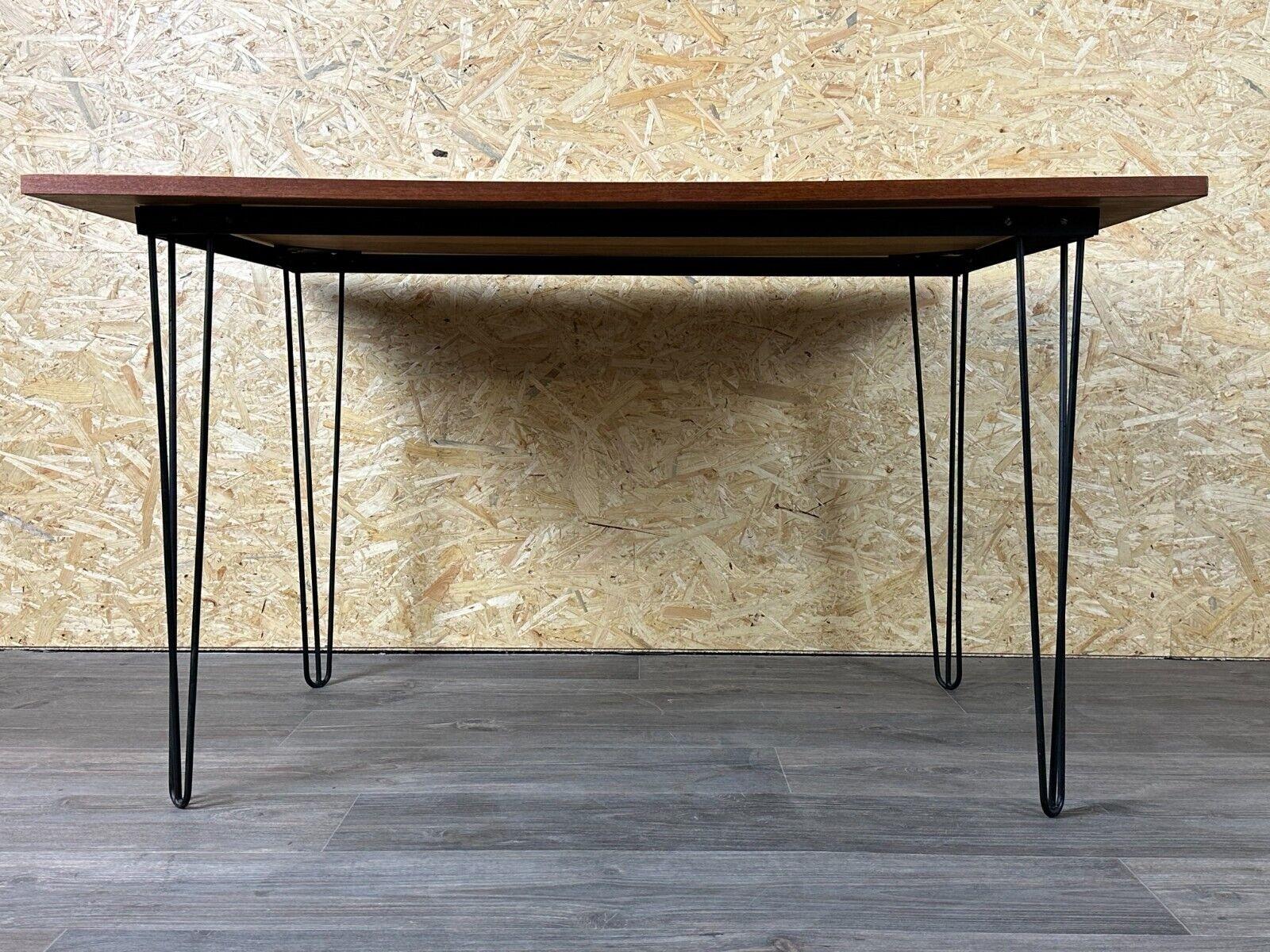 60s 70s Teak & Metal Dining Table Dining Table Danish Modern Design Denmark For Sale 6