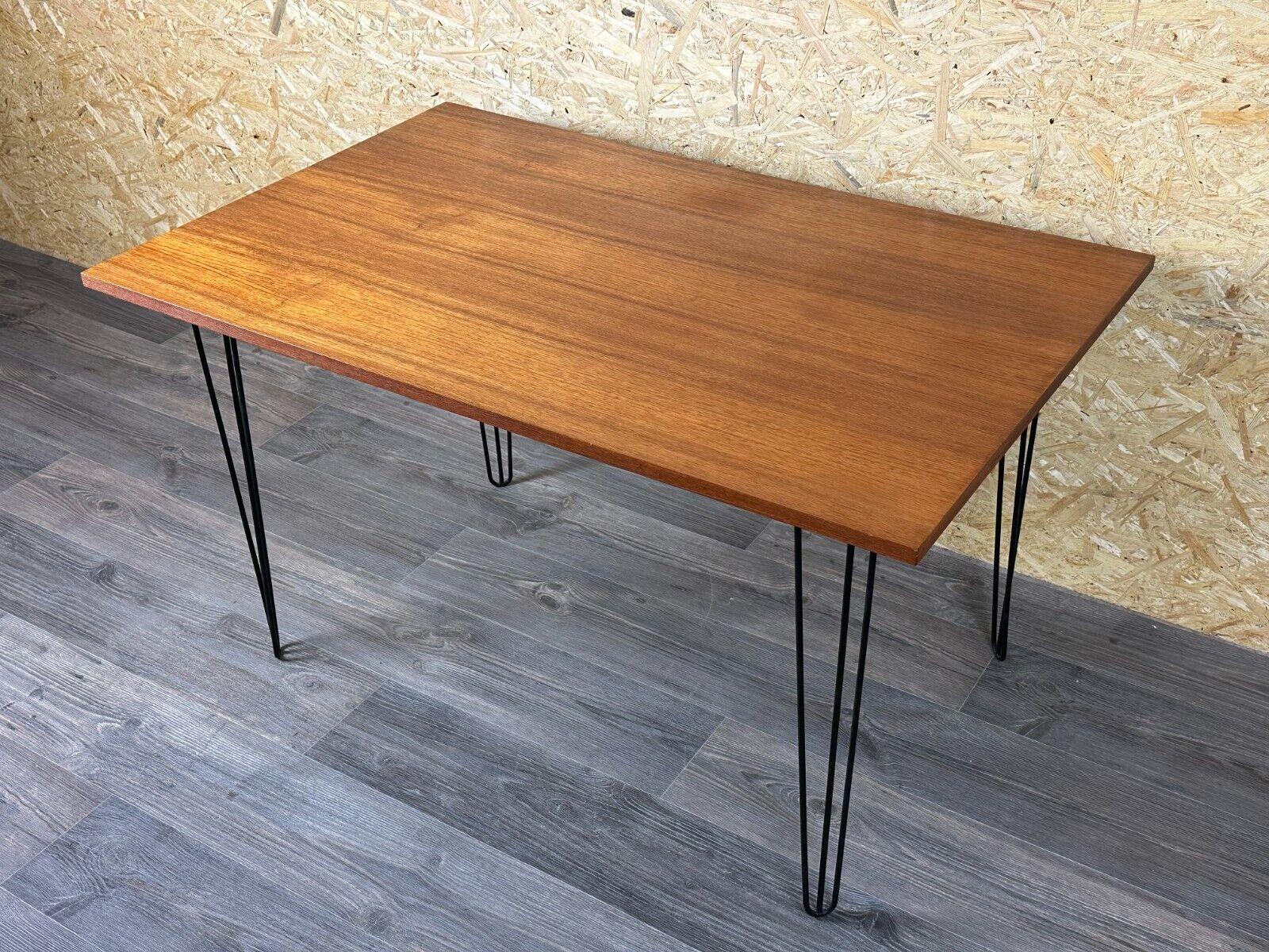Milieu du XXe siècle 60s 70s Teak & Metal Dining Table Table à manger Danish Modern Design Danemark en vente
