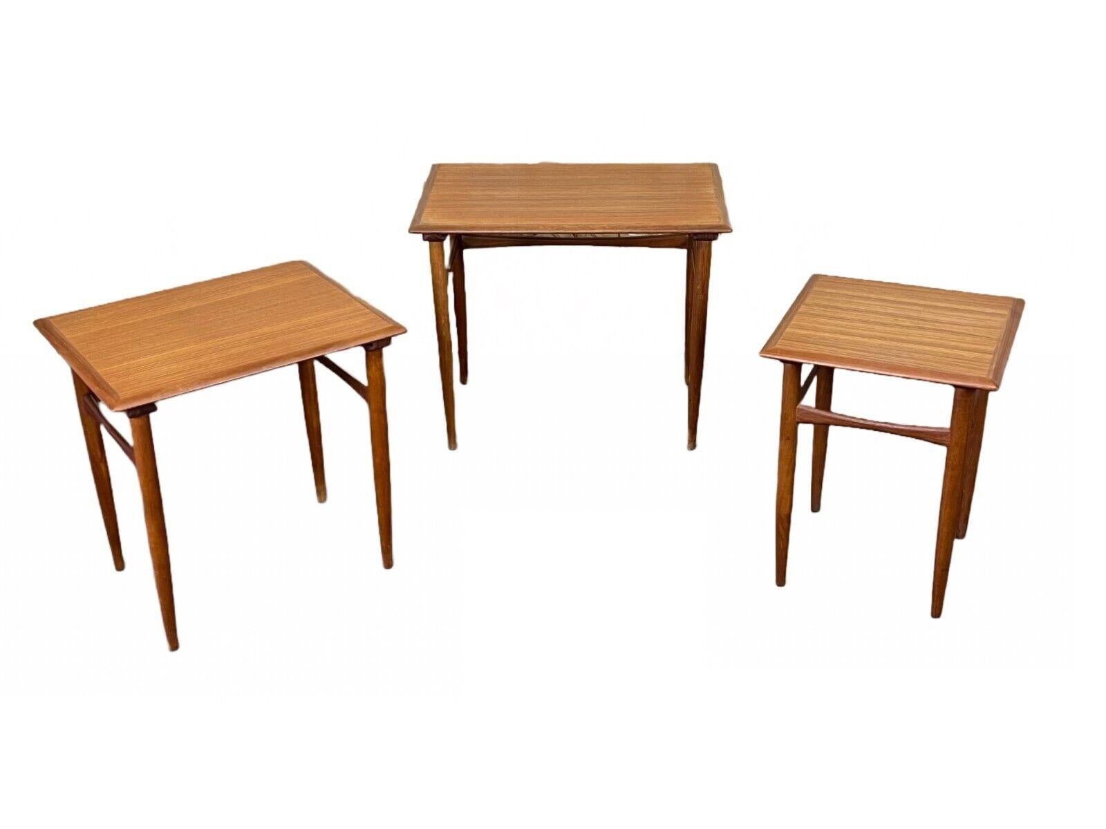 1960s 1970s teak nesting tables Kai Kristiansen Skovmand & Andersen Design

Object: side tables

Manufacturer: Skovmand & Andersen

Condition: good - vintage

Age: around 1960-1970

Dimensions:

Width = 58.5cm
Depth = 40cm
Height =