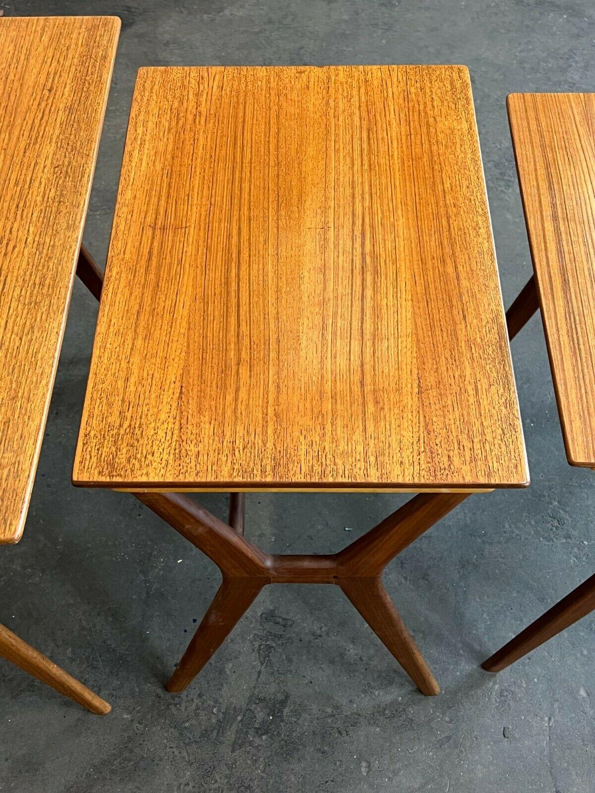 Late 20th Century 60s 70s Teak Nesting Tables Side Table Side Tables Danish Modern