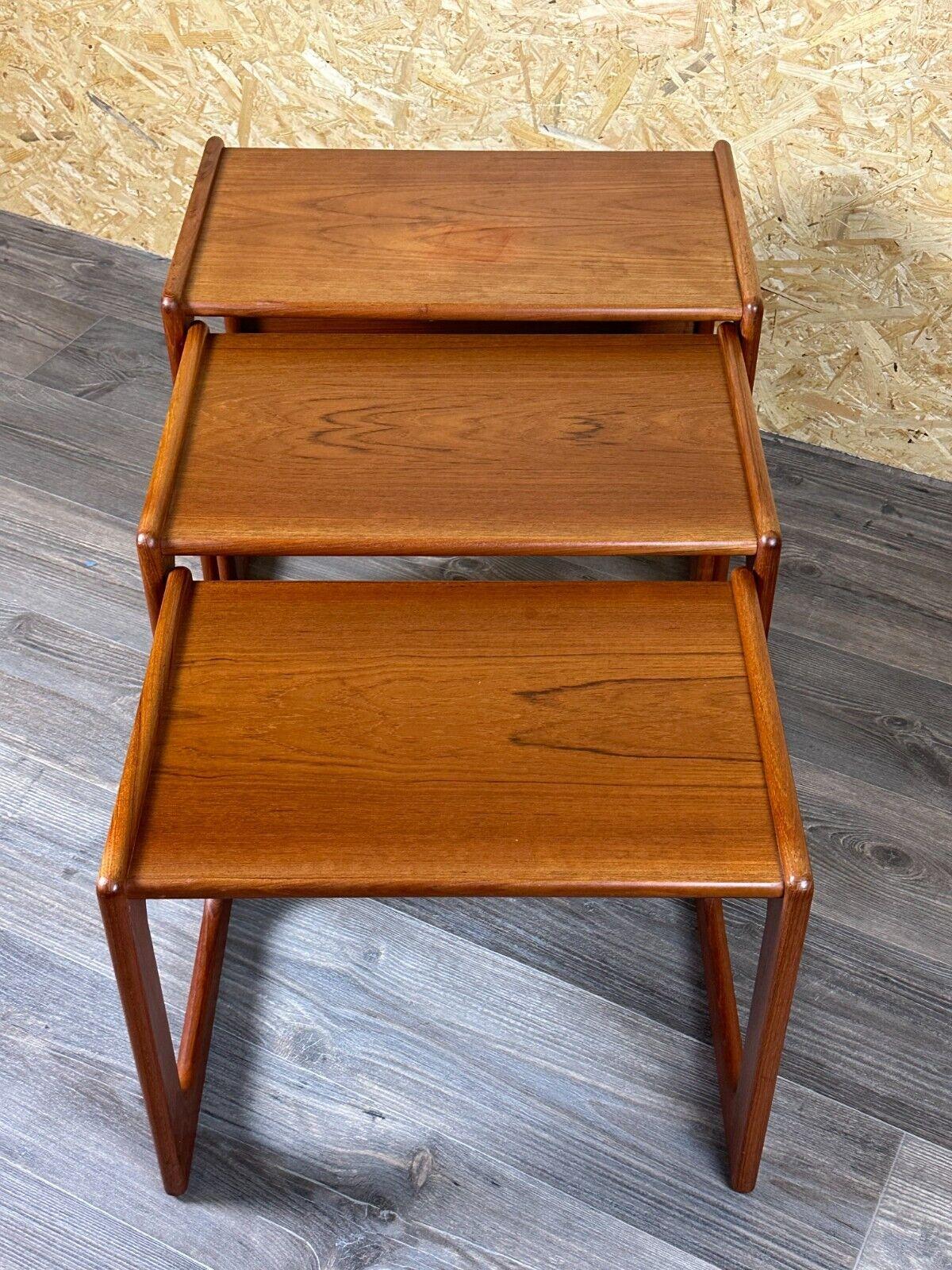 60s 70s Teak Nesting Tables side tables by Salin Nybor Denmark Design For Sale 7