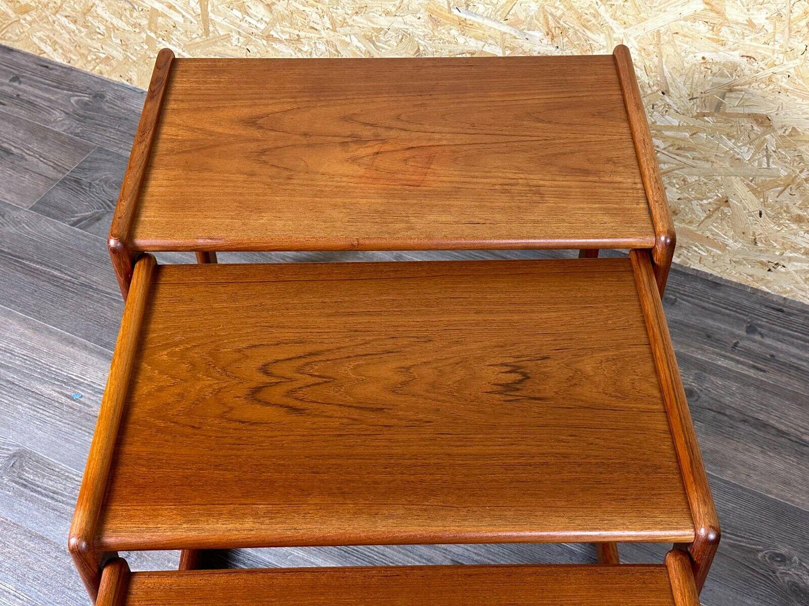 60s 70s Teak Nesting Tables side tables by Salin Nybor Denmark Design For Sale 8