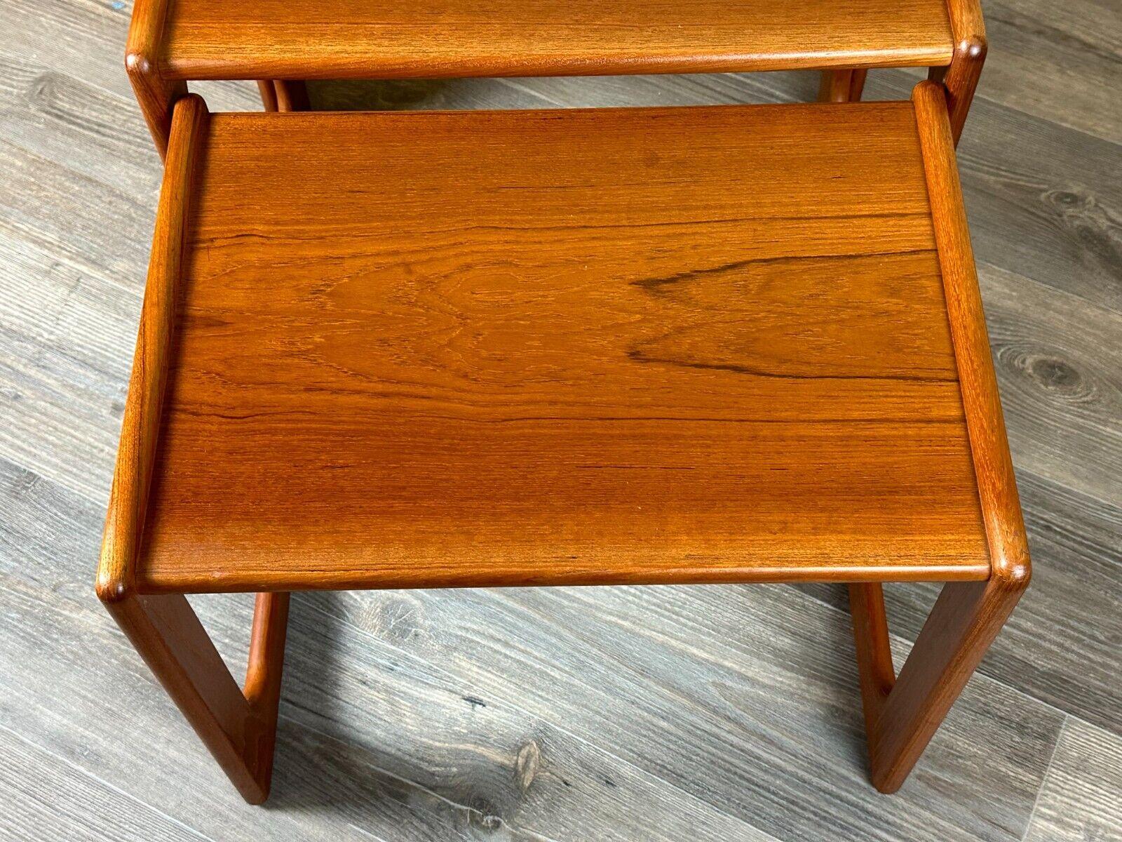 60s 70s Teak Nesting Tables side tables by Salin Nybor Denmark Design For Sale 9