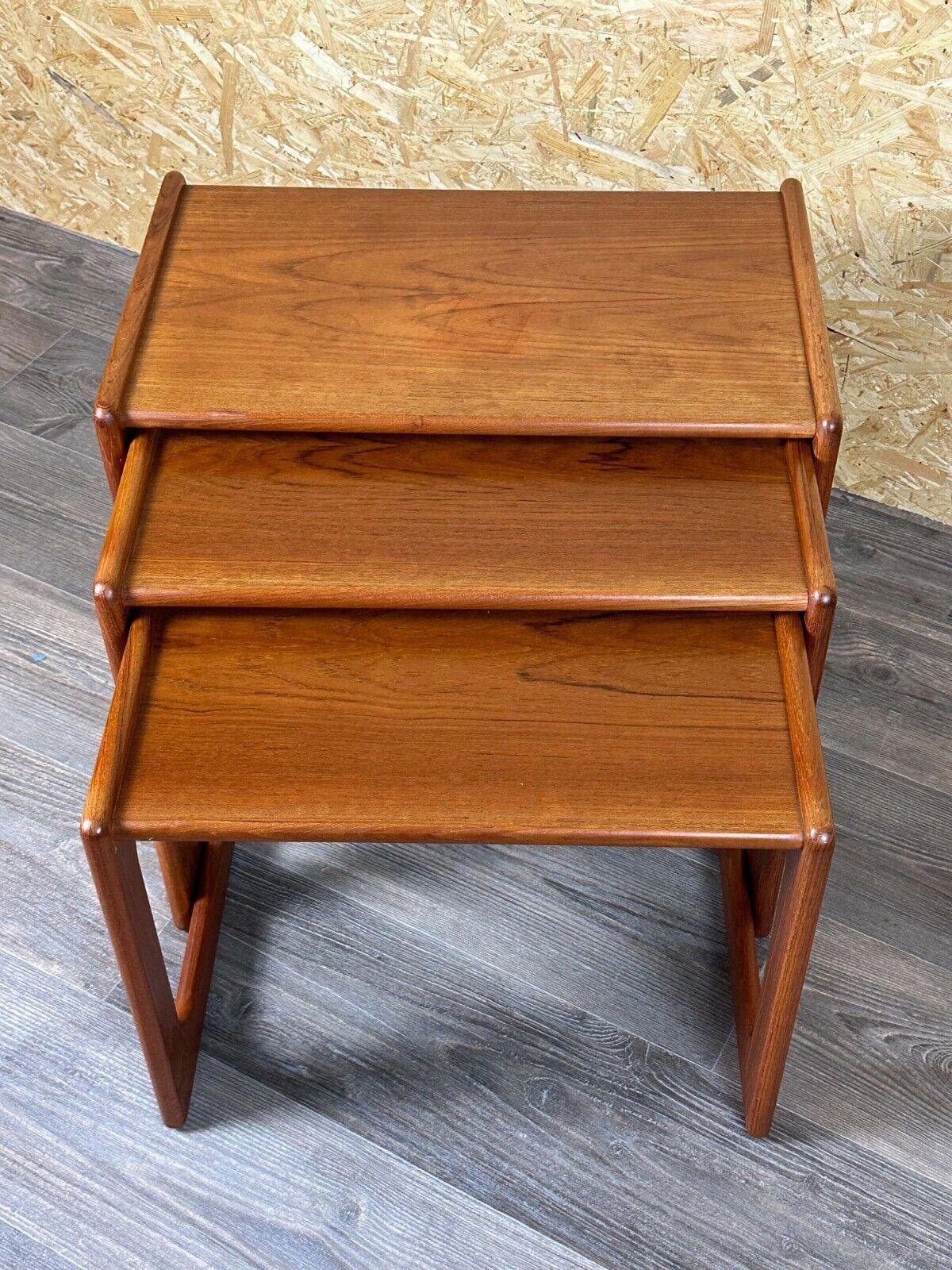 60s 70s Teak Nesting Tables side tables by Salin Nybor Denmark Design For Sale 1