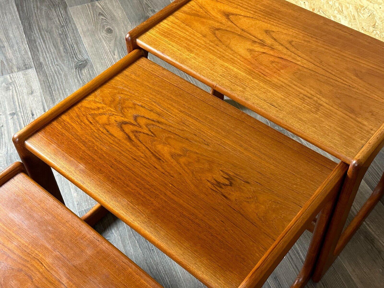 60s 70s Teak Nesting Tables side tables by Salin Nybor Denmark Design For Sale 3