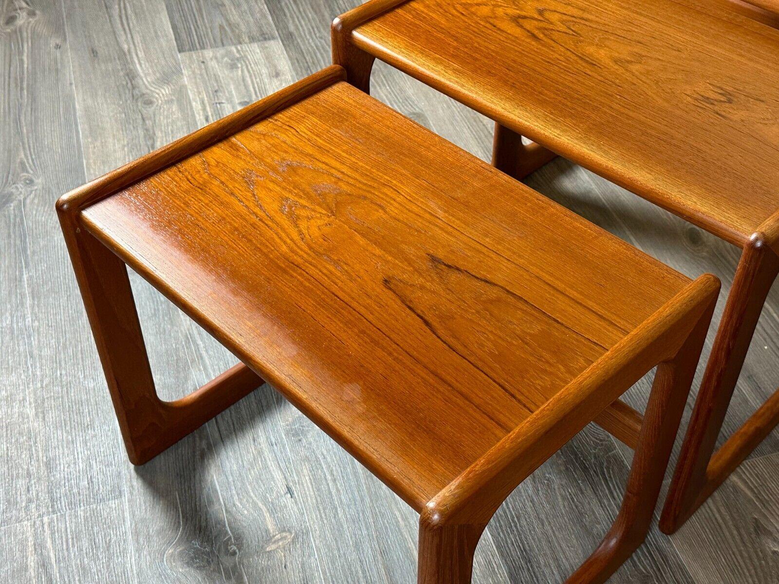 60s 70s Teak Nesting Tables side tables by Salin Nybor Denmark Design For Sale 4