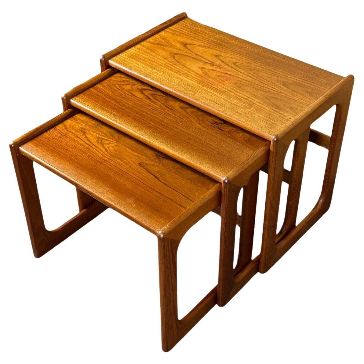 60s 70s Teak Nesting Tables side tables by Salin Nybor Denmark Design