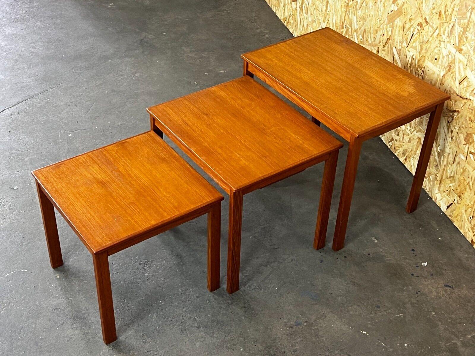 60s 70s Teak Nesting Tables Side Tables Danish Modern 60s In Good Condition In Neuenkirchen, NI