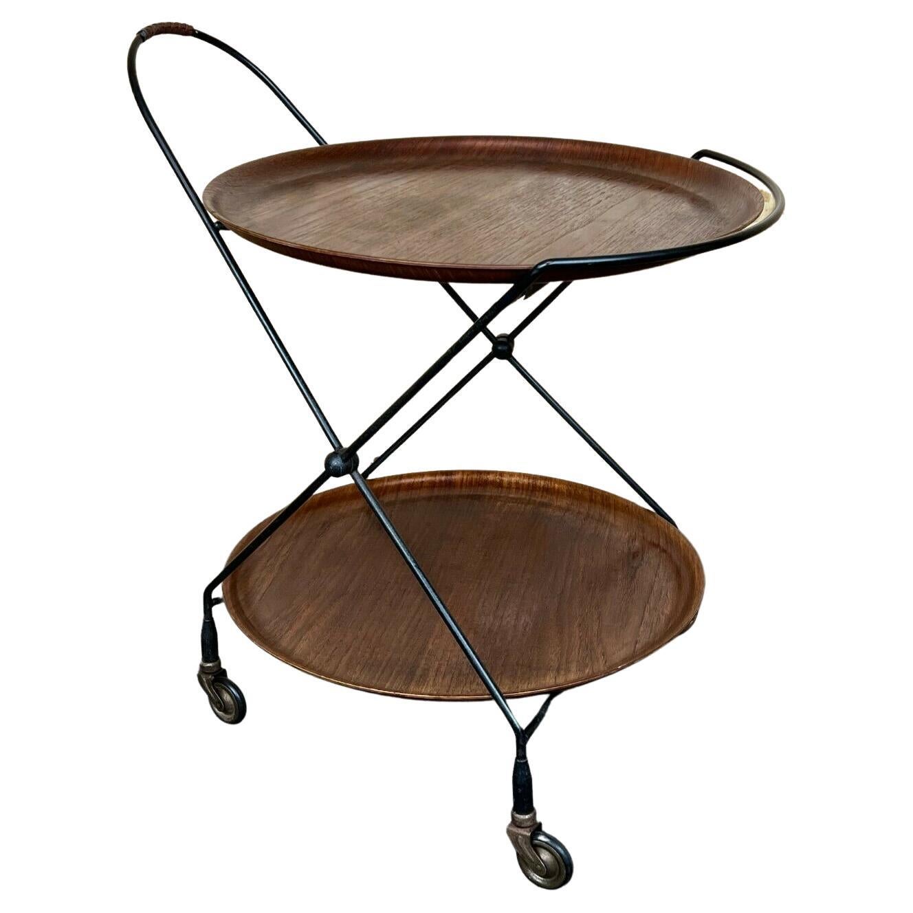 60s 70s Teak Serving Trolley Jie Gantofta String Serving Trolley Sweden For Sale