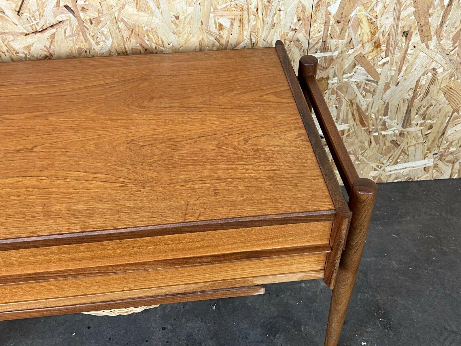 Late 20th Century 60s 70s Teak Sewing Box Side Table Mid Century Danish For Sale