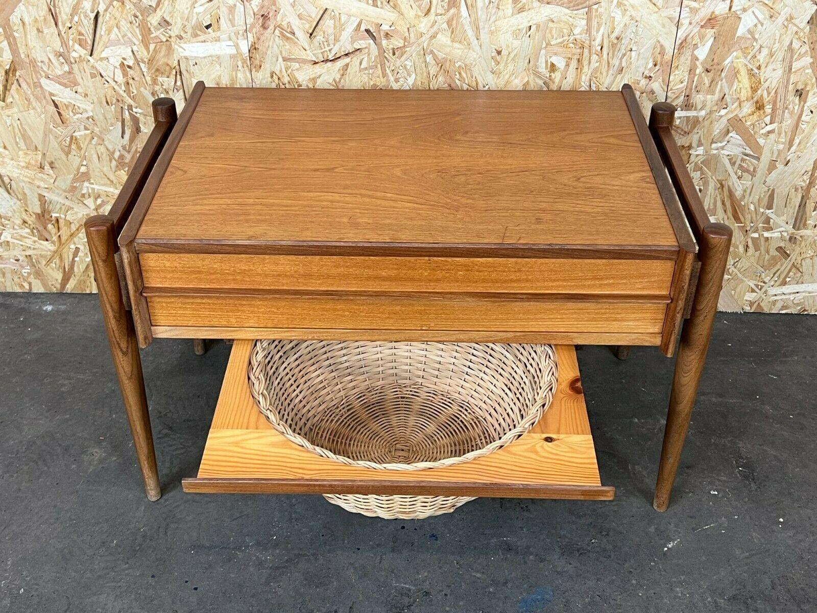 60s 70s Teak Sewing Box Side Table Mid Century Danish For Sale 1