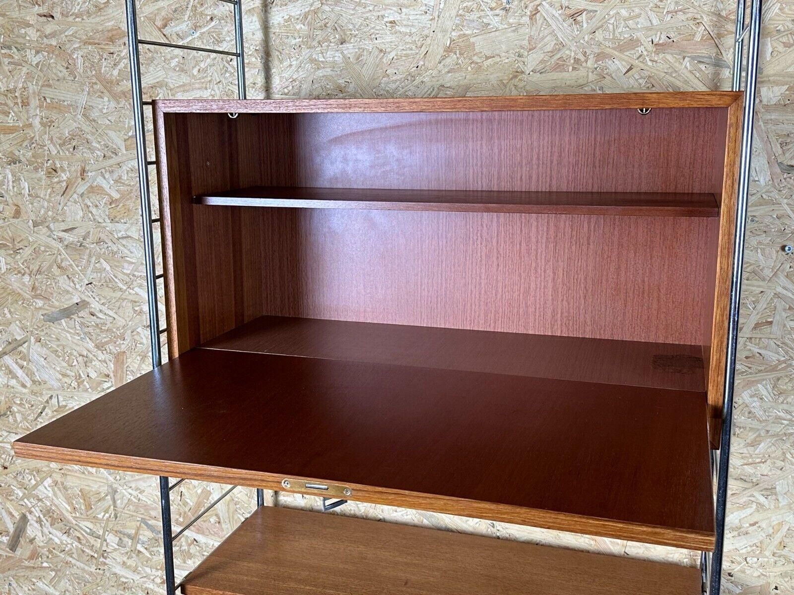 60s 70s teak shelf wall shelf WHB Germany string shelf Danish design For Sale 6