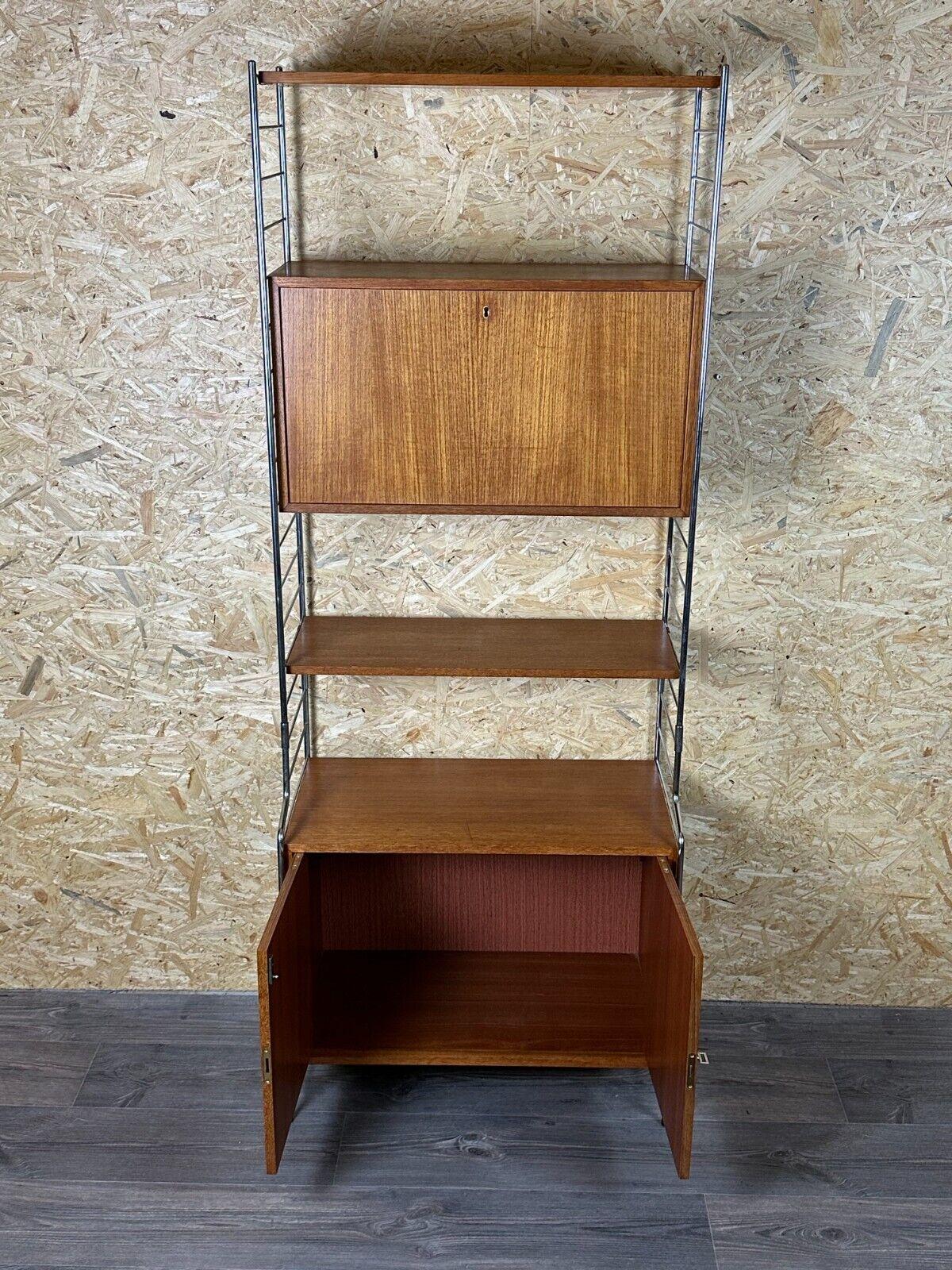 60s 70s teak shelf wall shelf WHB Germany string shelf Danish design For Sale 7