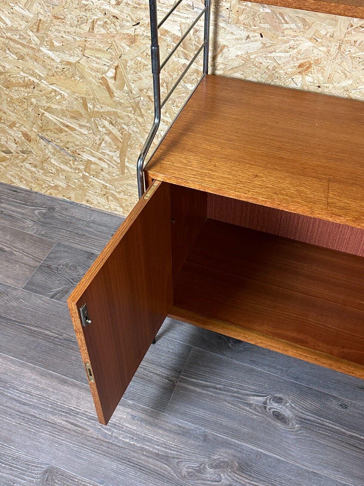60s 70s teak shelf wall shelf WHB Germany string shelf Danish design For Sale 9