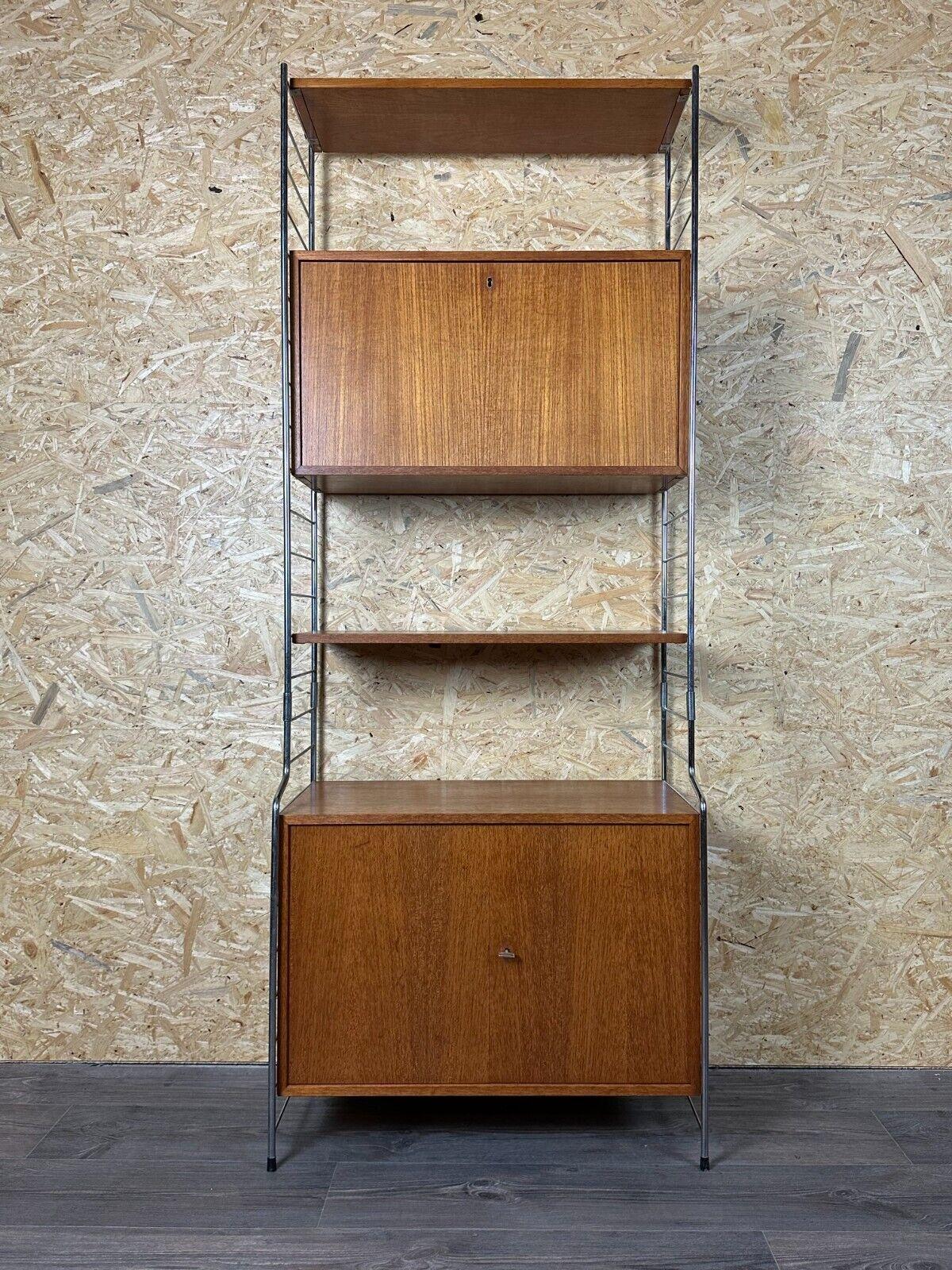 60s 70s teak shelf wall shelf WHB Germany string shelf Danish design For Sale 12