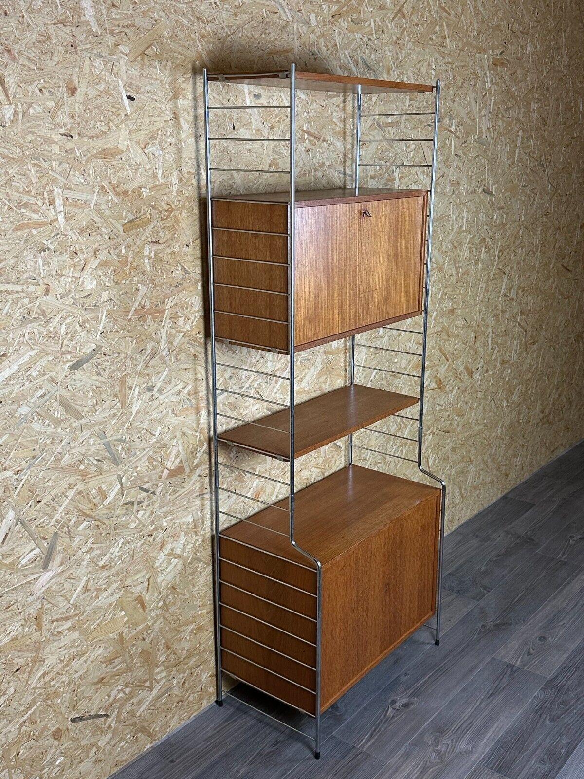 60s 70s teak shelf wall shelf WHB Germany string shelf Danish design In Good Condition For Sale In Neuenkirchen, NI