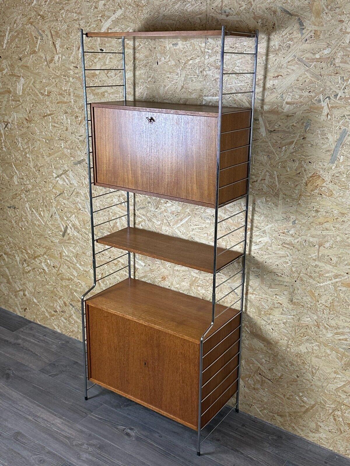 Mid-20th Century 60s 70s teak shelf wall shelf WHB Germany string shelf Danish design For Sale