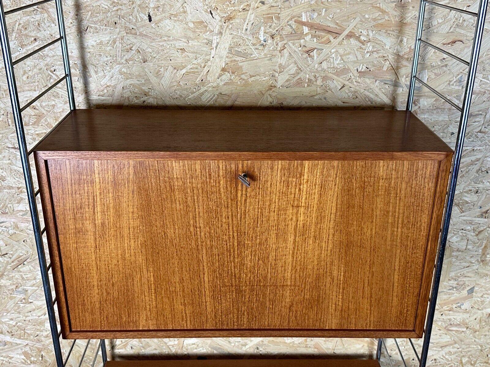 60s 70s teak shelf wall shelf WHB Germany string shelf Danish design For Sale 1