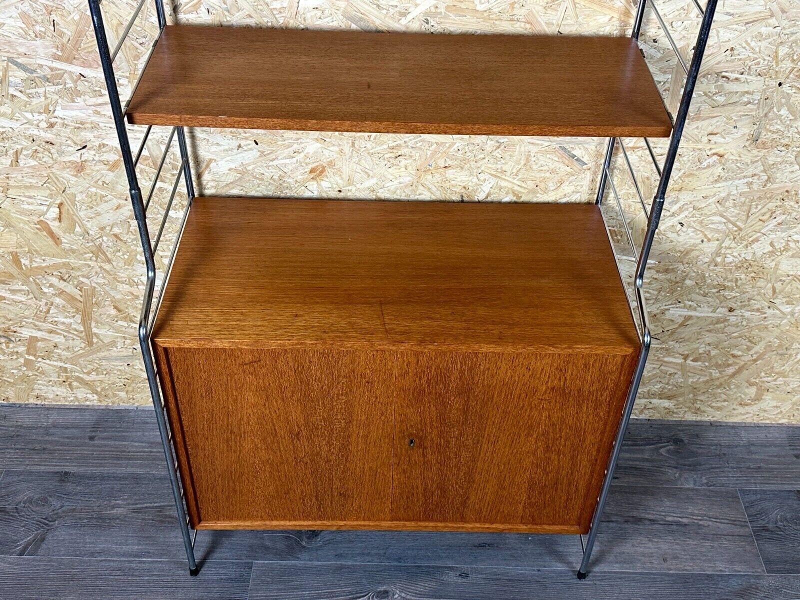 60s 70s teak shelf wall shelf WHB Germany string shelf Danish design For Sale 2