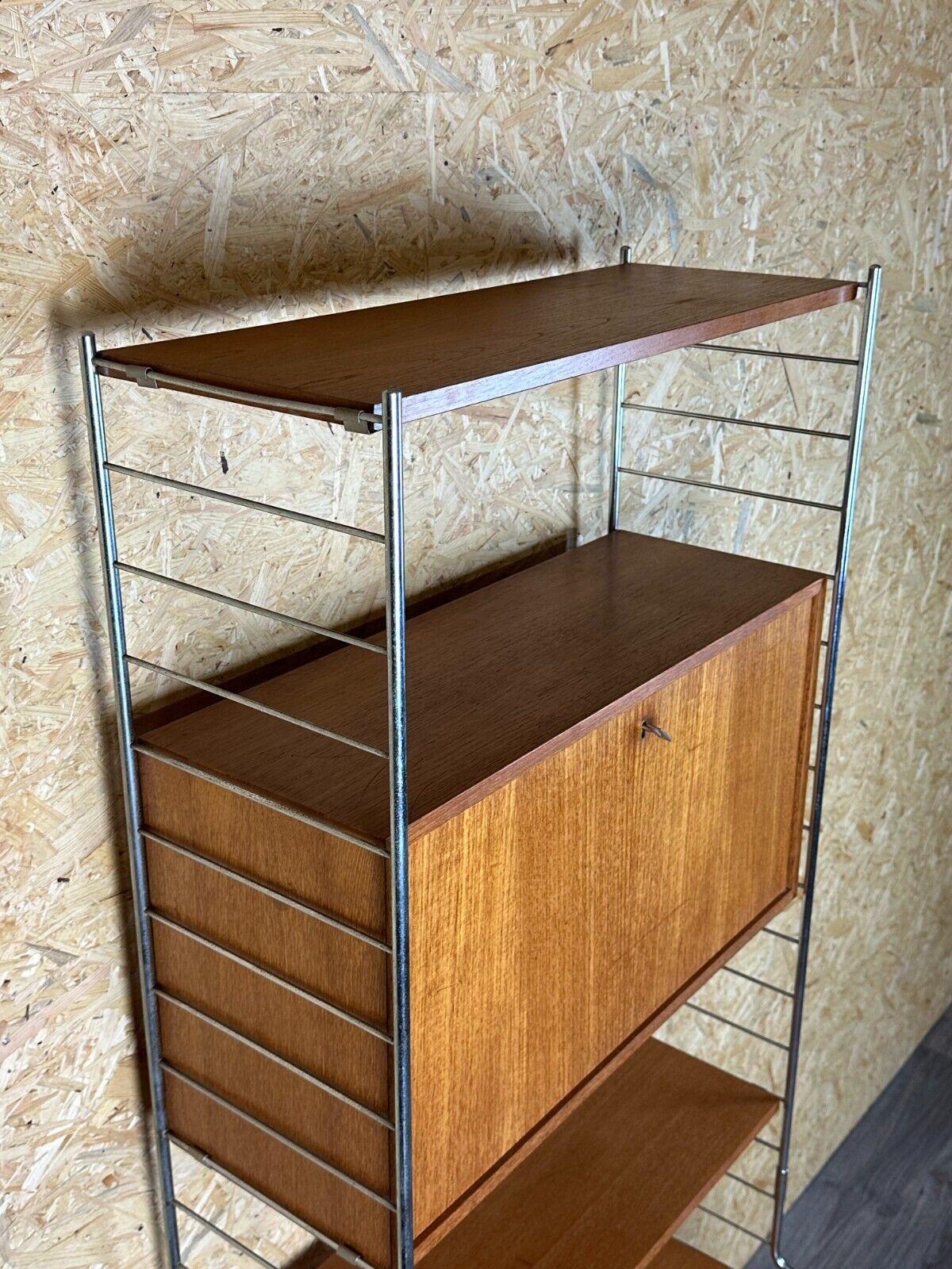 60s 70s teak shelf wall shelf WHB Germany string shelf Danish design For Sale 4