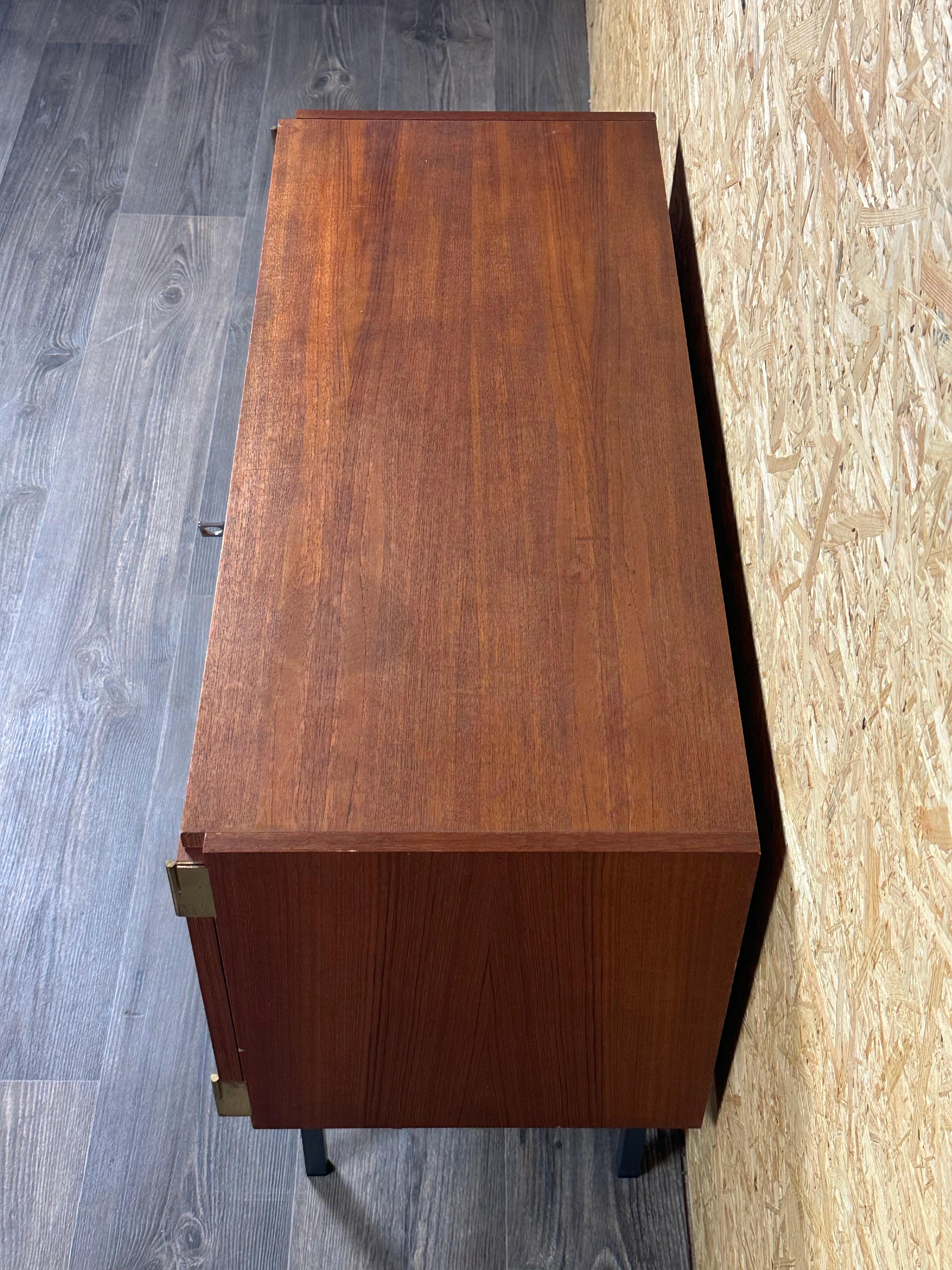 60s 70s teak sideboard cabinet Rego Mobile Danish Modern Design For Sale 1