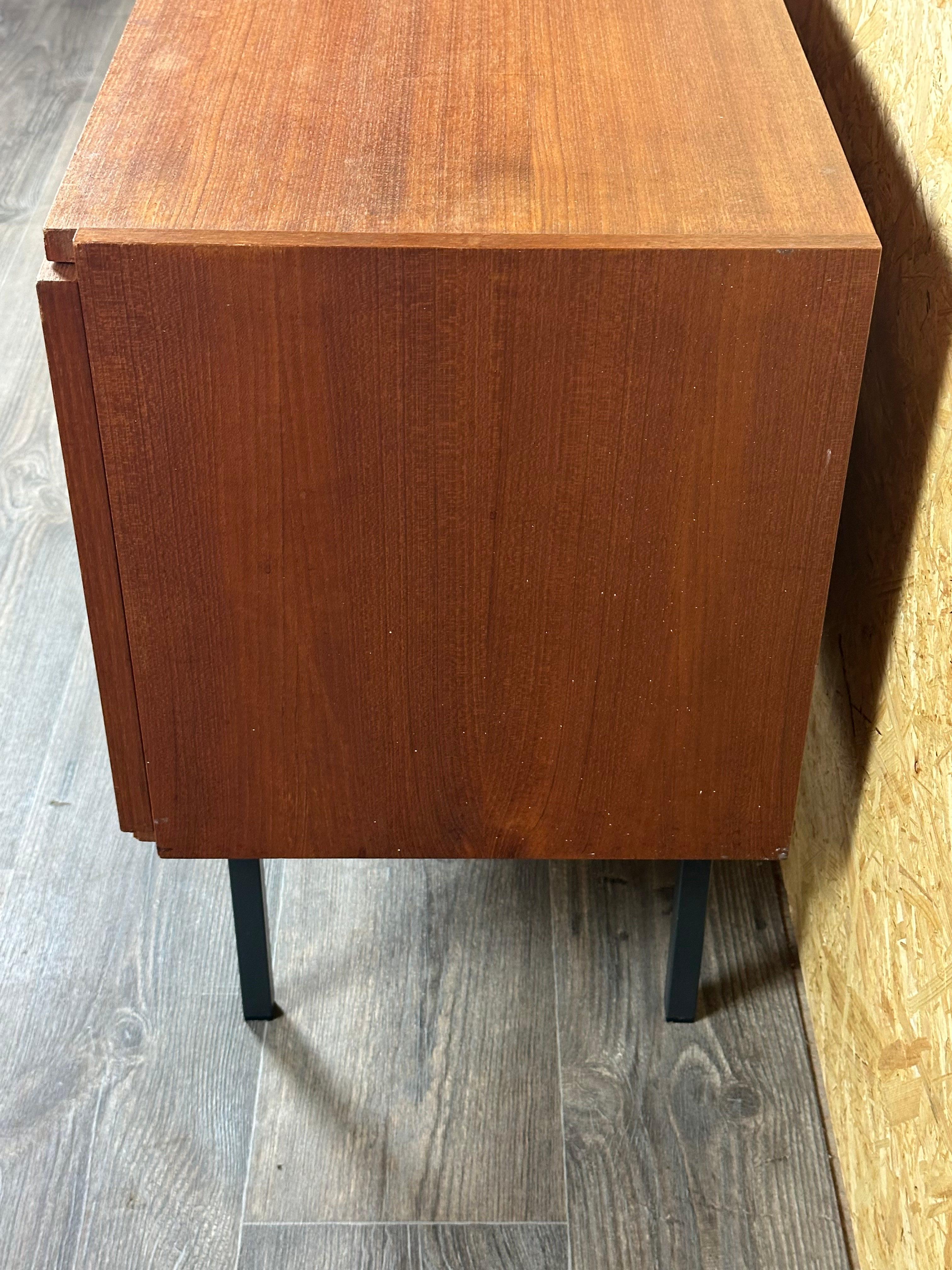60s 70s teak sideboard cabinet Rego Mobile Danish Modern Design For Sale 2