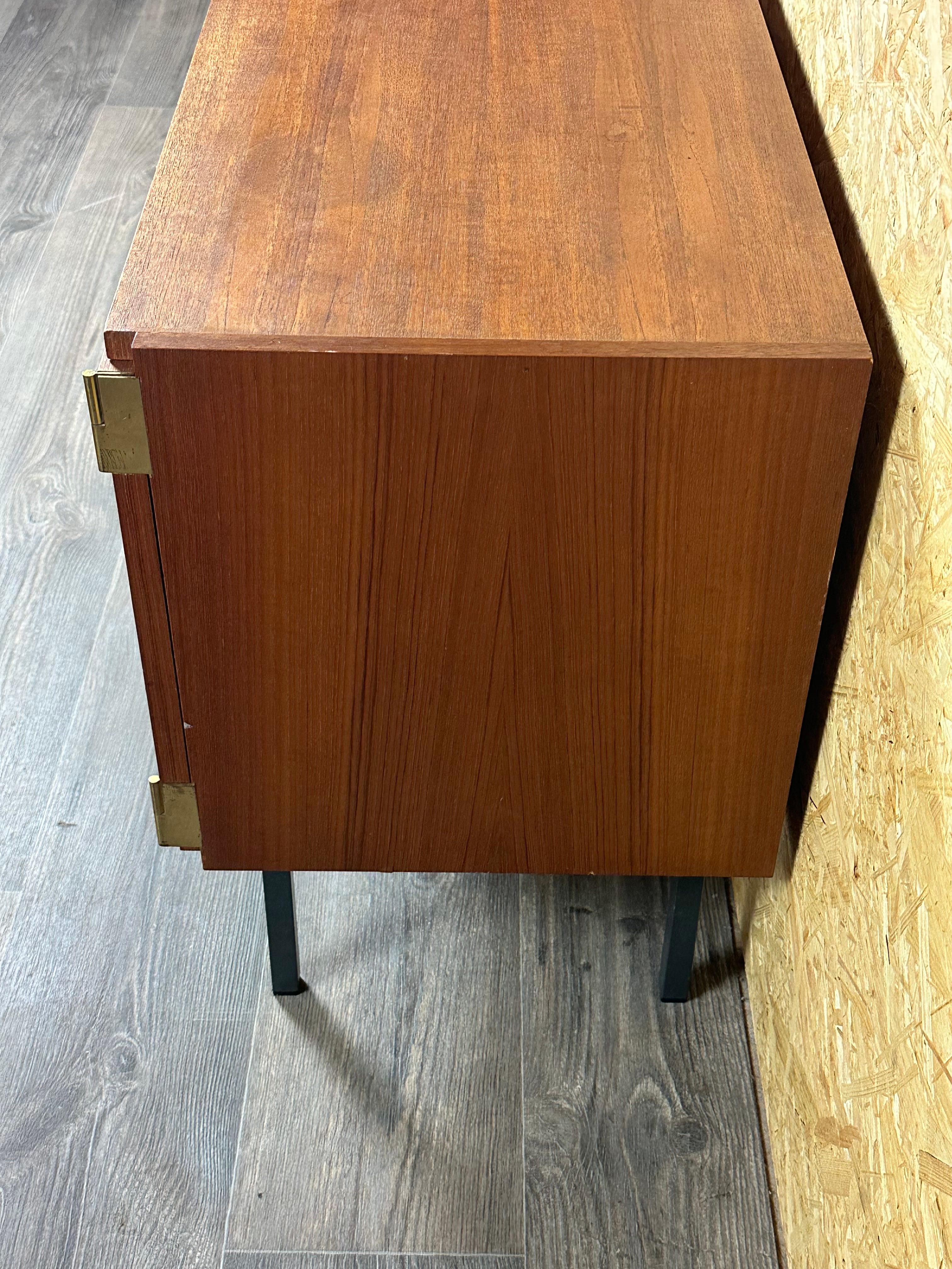 60s 70s teak sideboard cabinet Rego Mobile Danish Modern Design For Sale 2