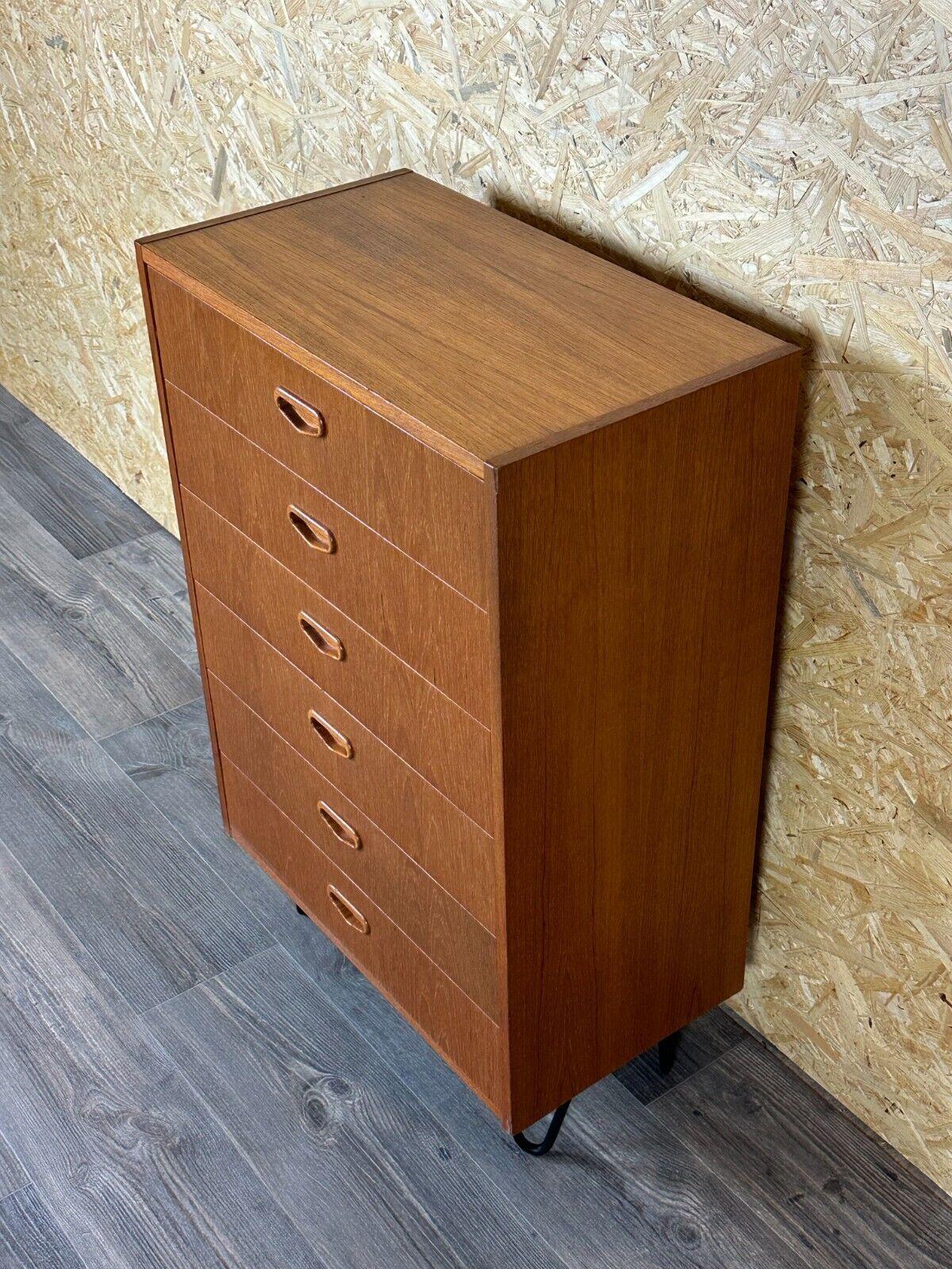 Metal 60s 70s teak sideboard chest of drawers cabinet Danish Modern Design Denmark