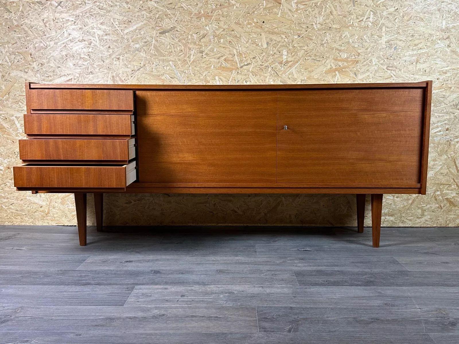 60s 70s Teak Sideboard Credenza Cabinet Danish Modern Design Denmark 70s For Sale 8