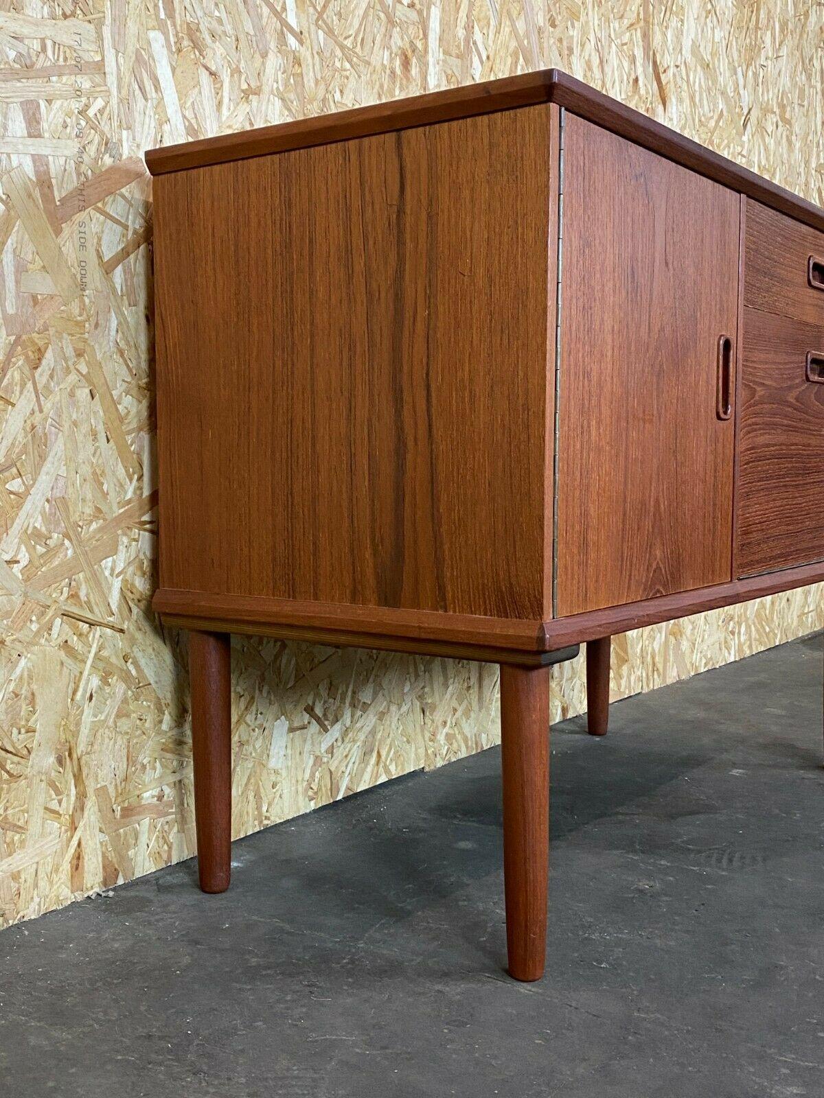 Late 20th Century 60s 70s Teak Sideboard Credenza Cabinet Danish Modern Design Denmark For Sale