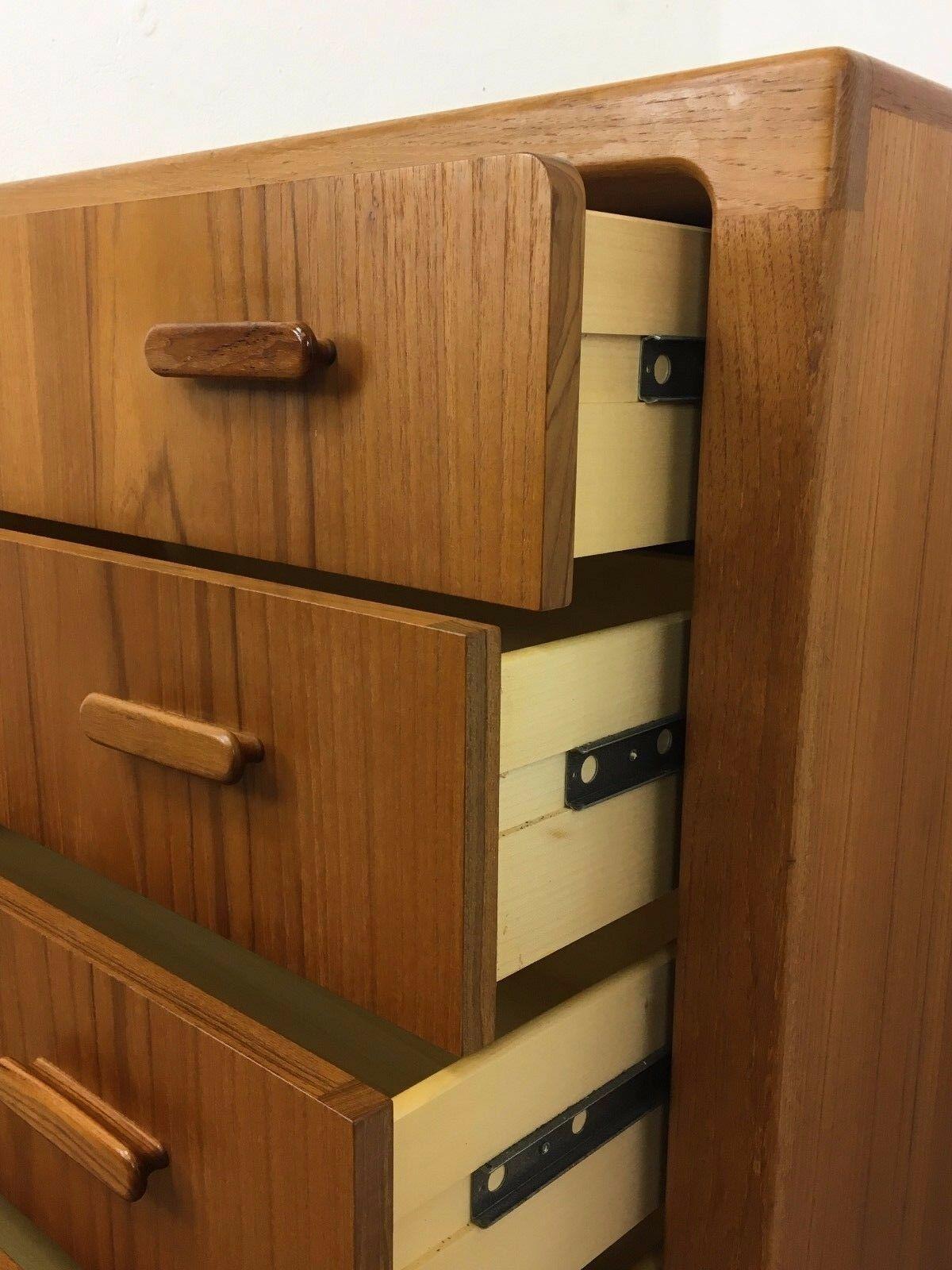 60s 70s Teak Sideboard Dresser Danish Design Mid Century Denmark For Sale 7