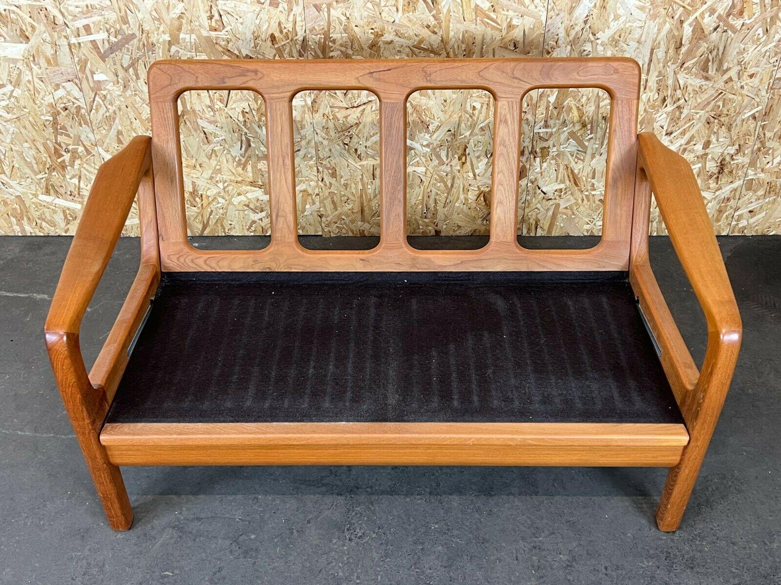 60s 70s Teak Sofa 2 Seater Couch J. Kristensen Danish Denmark Design  6