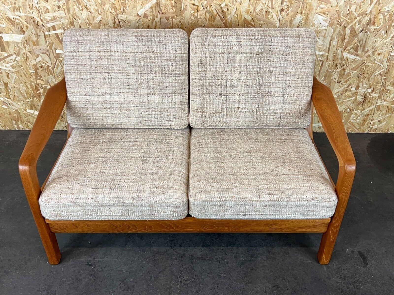 60s 70s Teak Sofa 2 Seater Couch J. Kristensen Danish Denmark Design In Good Condition In Neuenkirchen, NI