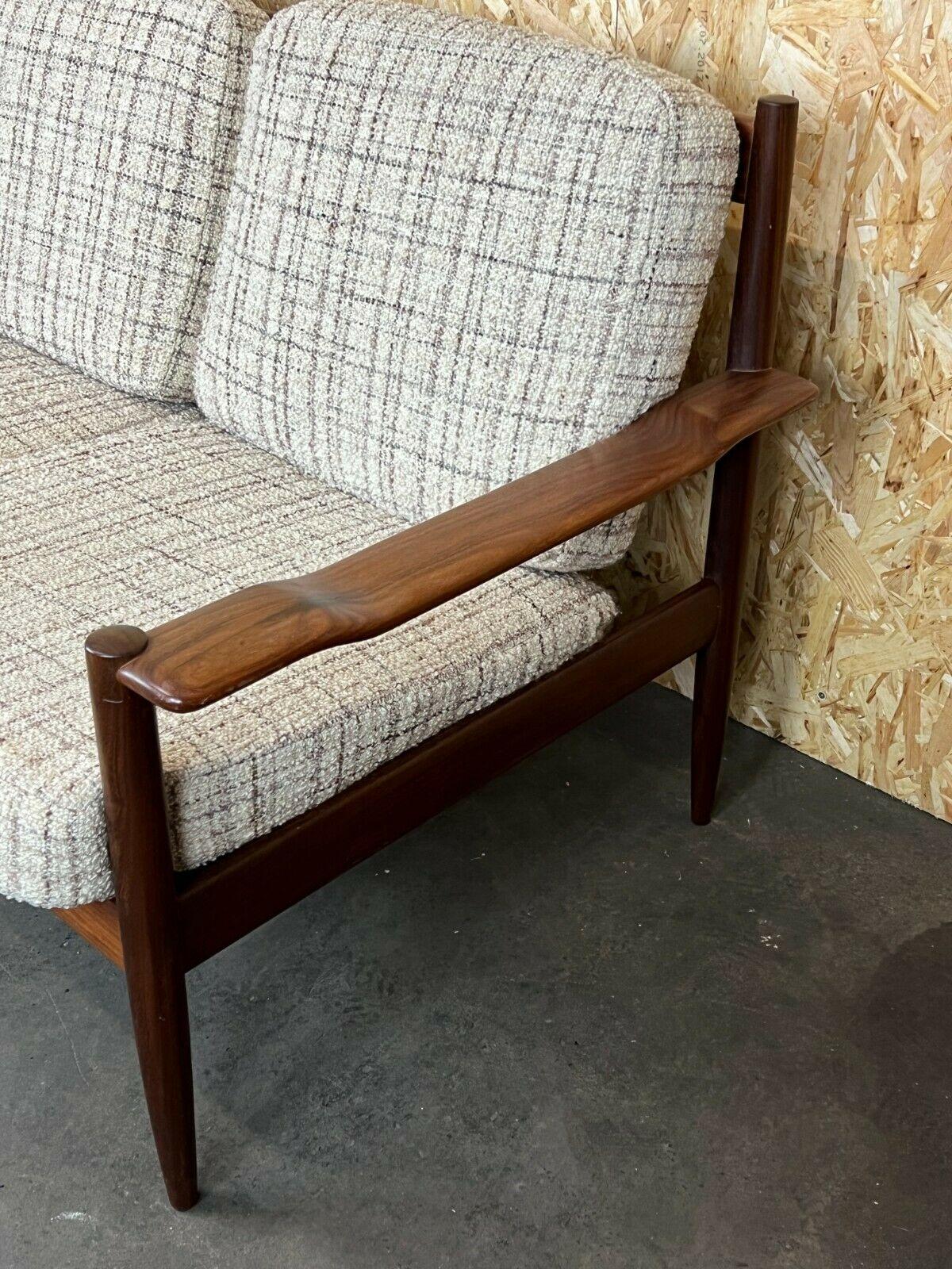 Fabric 60s 70s Teak Sofa 3 Seater Couch Seating Set Danish Modern Design Denmark For Sale