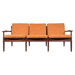 60s 70s teak sofa couch 3-seater Svend Aage Eriksen for Glostrup Danish Design 