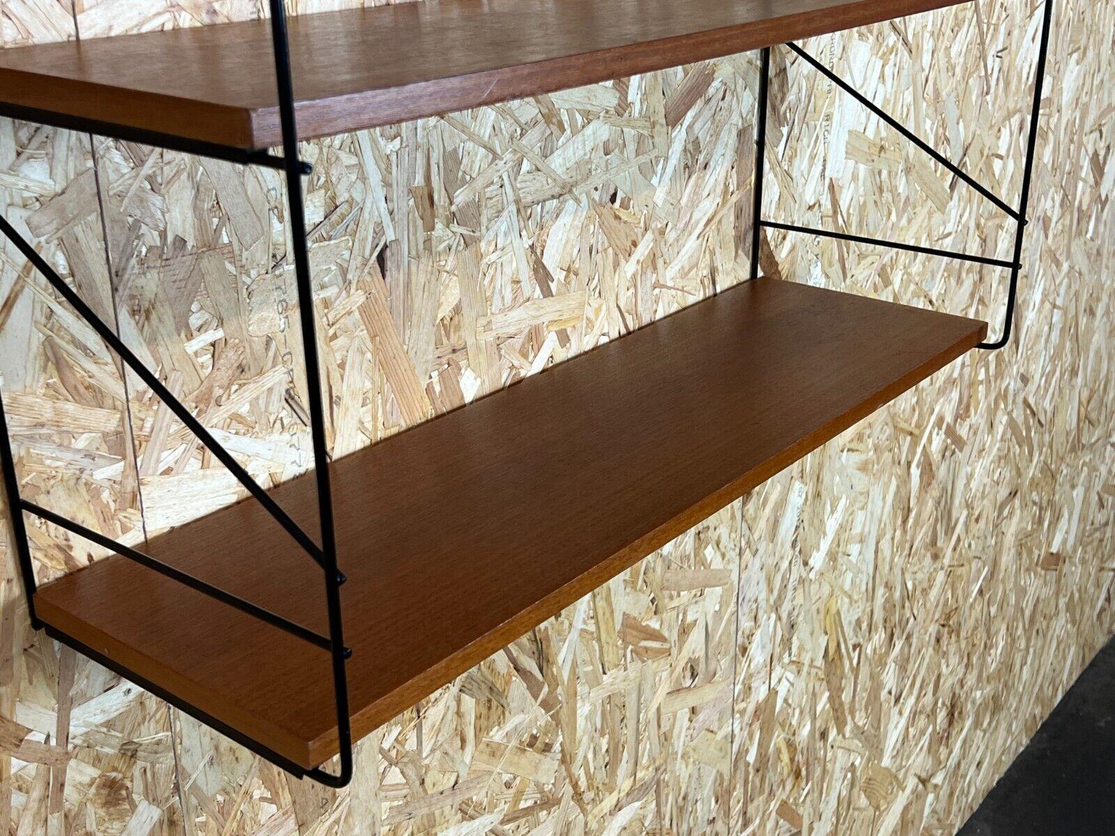 Metal 60s 70s Teak String Shelf Wall Shelf String Shelf Danish Design Denmark