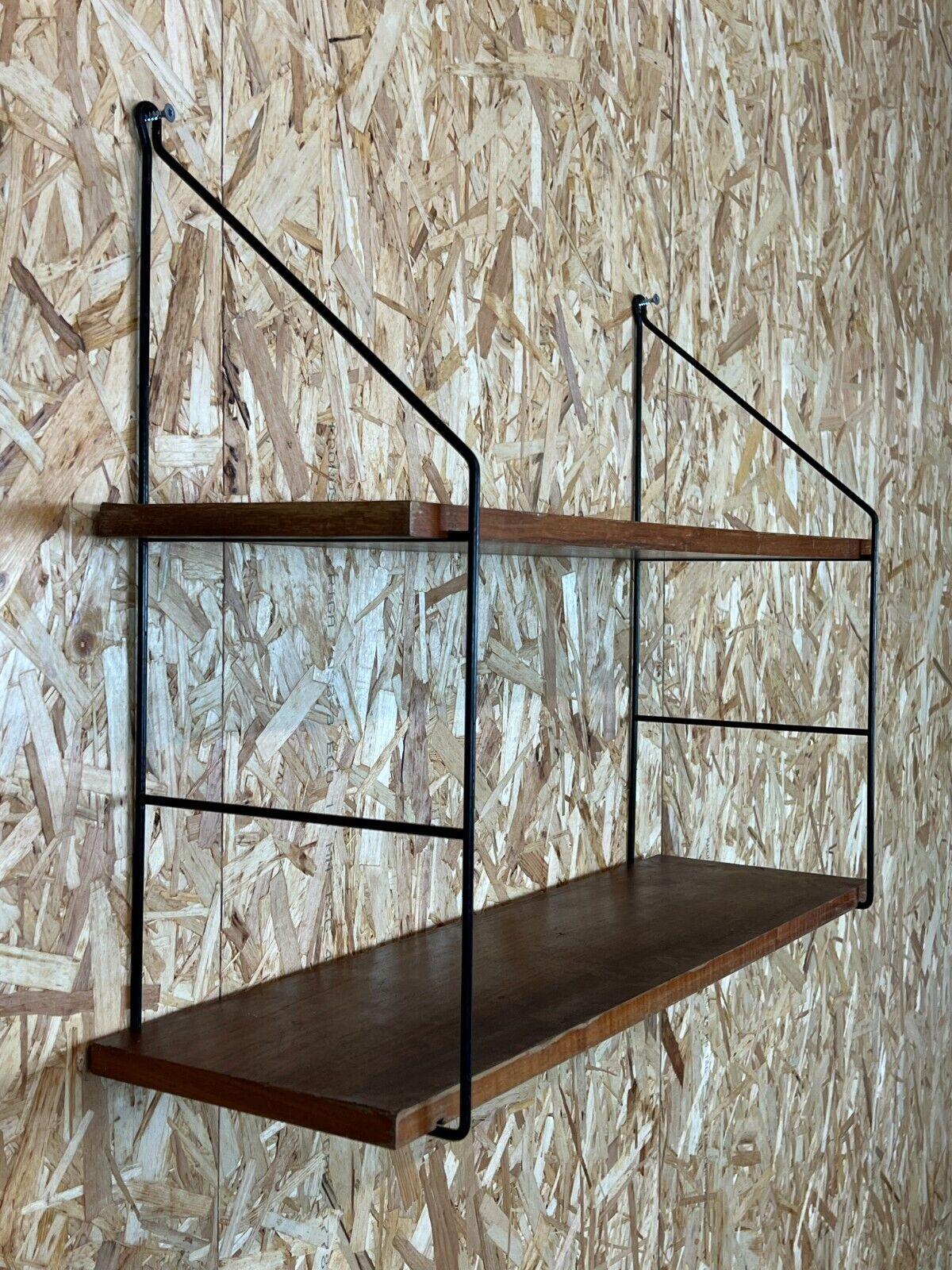 Metal 60s 70s Teak String Shelf Wall Shelf String Shelf Danish Design Denmark