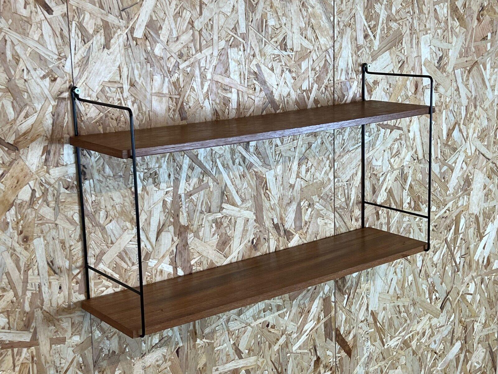 Metal 60s 70s Teak String Shelf Wall Shelf String Shelf Danish Design Denmark