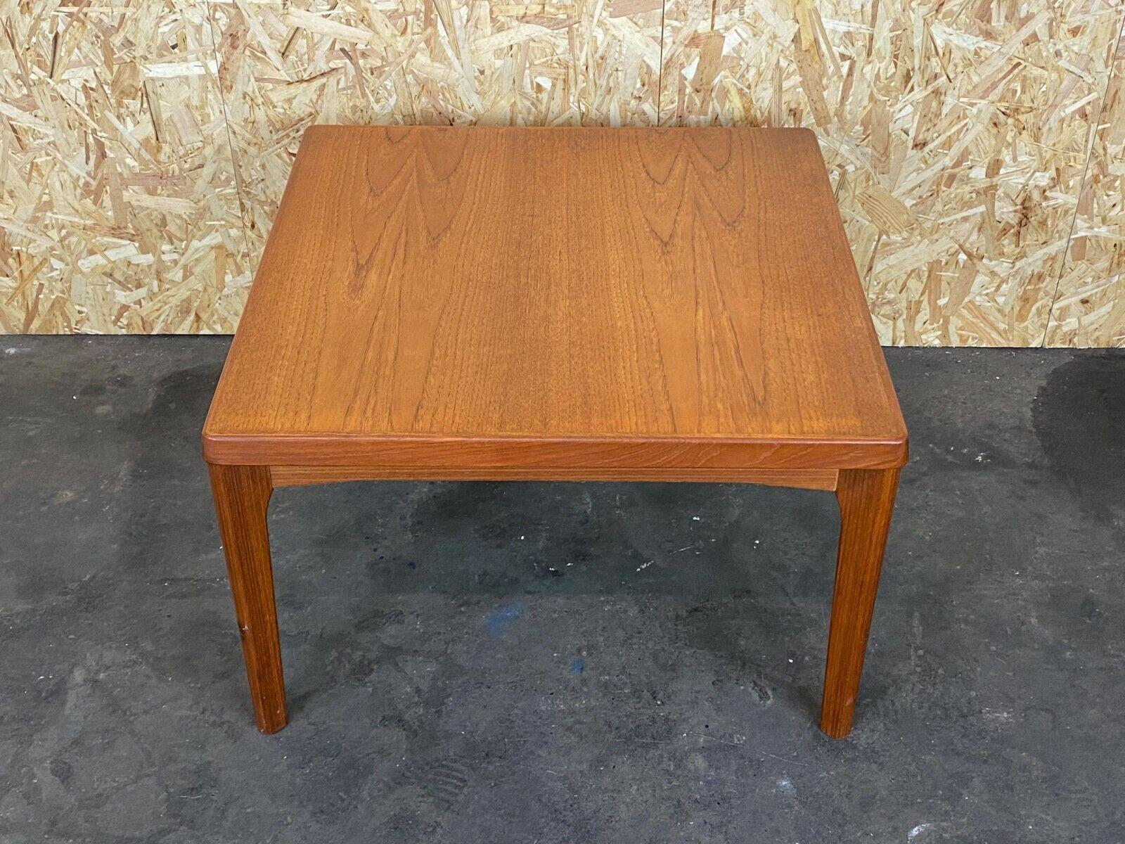60s 70s Teak table coffee table coffee table Henning Kjaernulf Design 70s

Object: coffee table / side table

Manufacturer: Henning Kjaernulf

Condition: good

Age: around 1960-1970

Dimensions:

69cm x 69cm x 44cm

Other notes:

The