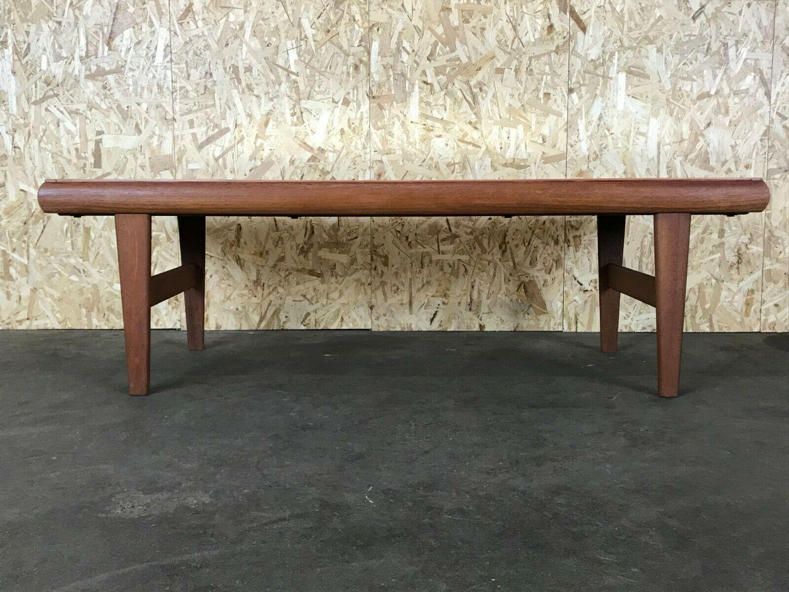 60s 70s Teak Table Coffee Table Danish Design with Mirror In Good Condition For Sale In Neuenkirchen, NI