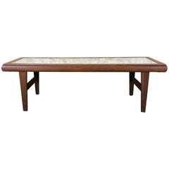 Tavolino in teak anni '60-'70 Tavolino da caffè di design danese con specchio