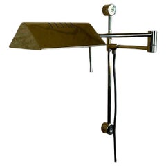 60er 70er Jahre Wandleuchte, gegliederte Lampe, Messing, Relco, Made in Italy Design