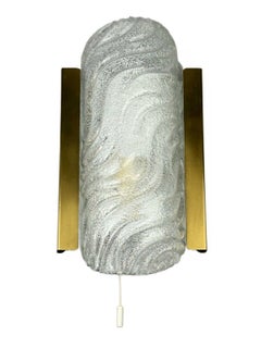 60s 70s lampe murale Fischer Leuchten Allemagne Applique murale Ice Glass Design