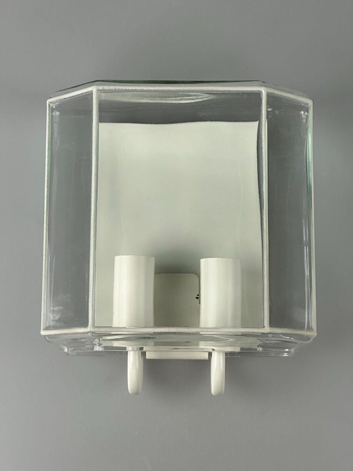 60s 70s wall lamp Glashütte Limburg Germany Glass & Metal Age Design In Good Condition For Sale In Neuenkirchen, NI