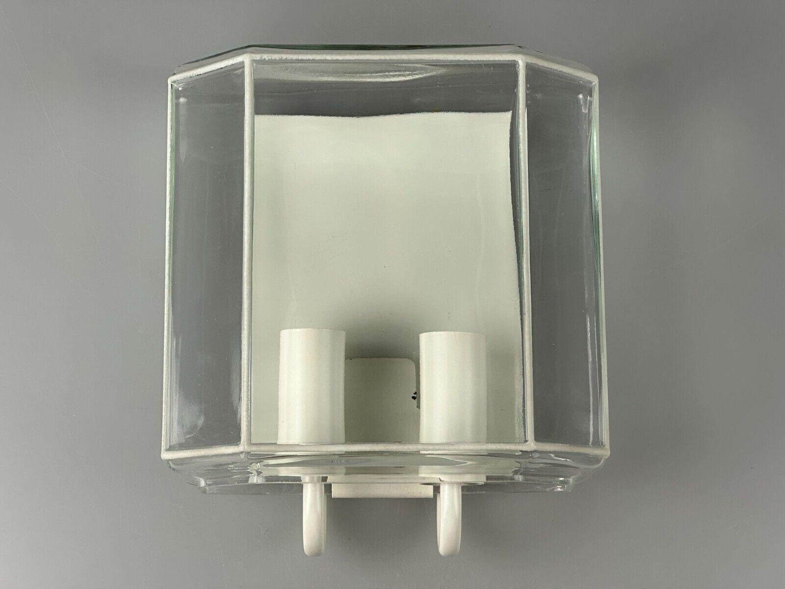 Late 20th Century 60s 70s wall lamp Glashütte Limburg Germany Glass & Metal Age Design For Sale
