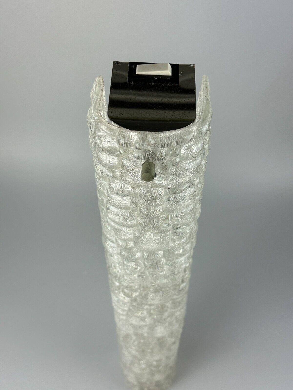 Late 20th Century 60s 70s wall lamp Hofmeister Leuchten Germany Wall Sconce Ice Glass For Sale