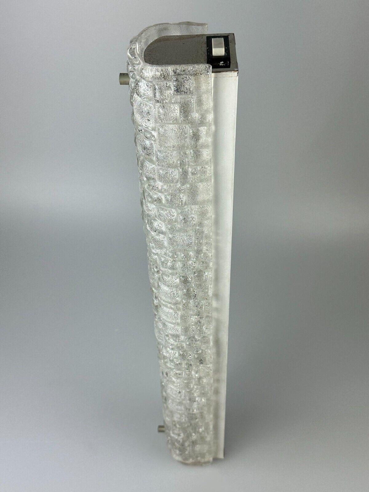 60s 70s wall lamp Hofmeister Leuchten Germany Wall Sconce Ice Glass For Sale 2
